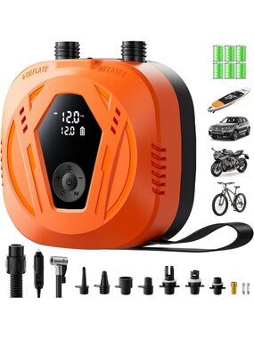Portable Electric Paddle Board Pump - 50PSI, Rechargeable, Auto Shut-Off